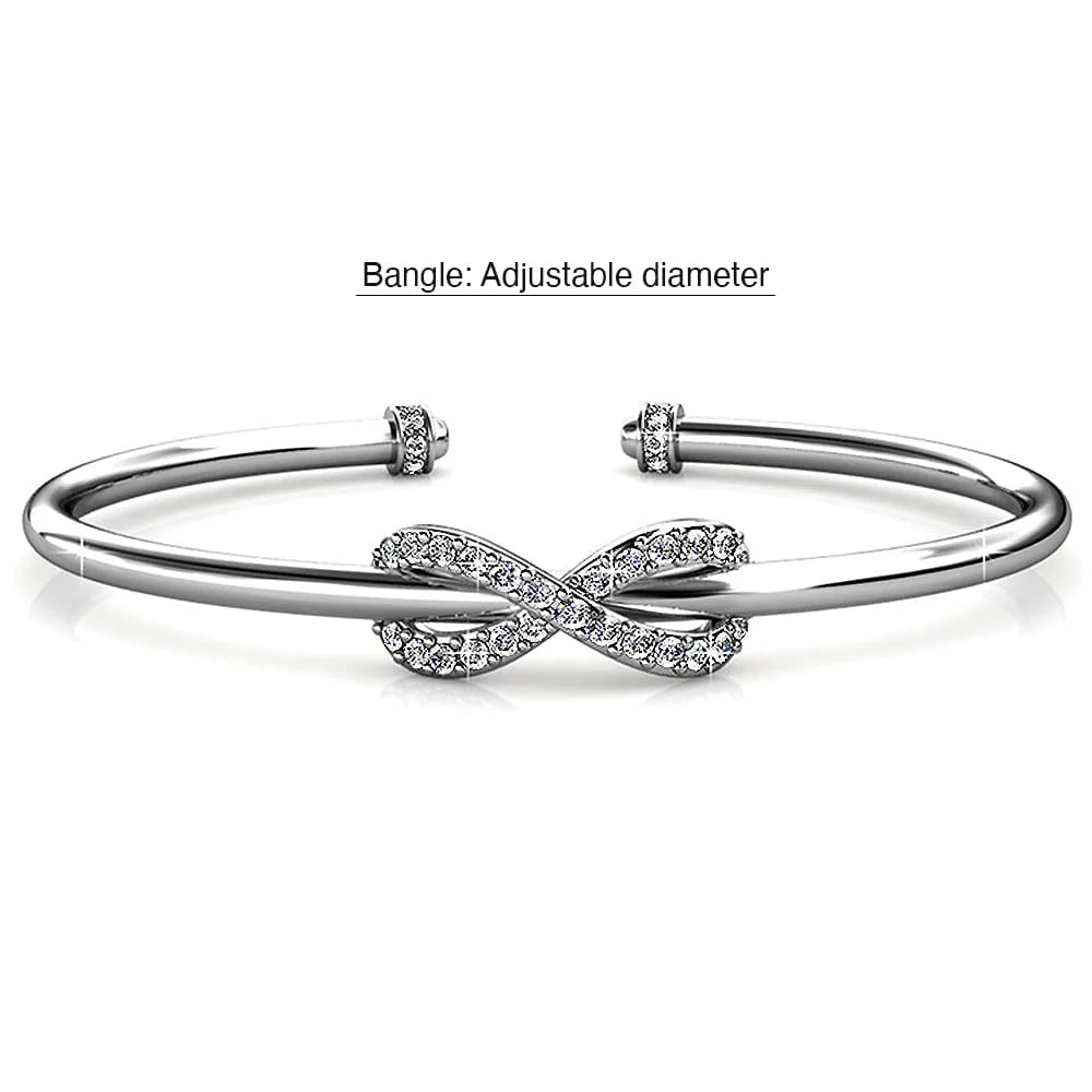 Krystal Couture Infinity Knot Bangle Embellished with SWAROVSKI Crystals