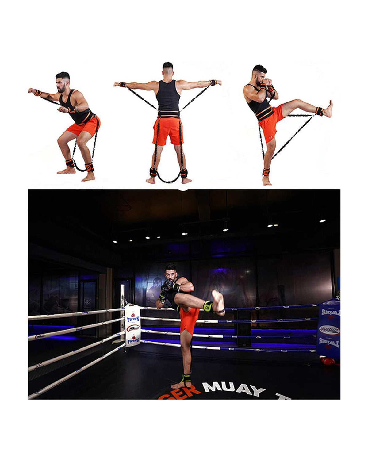 TODO 150lbs Resistance Trainer Band Set Muscle Training Belt Boxing Pilates Ankle Wrist Advanced Bounce Straps