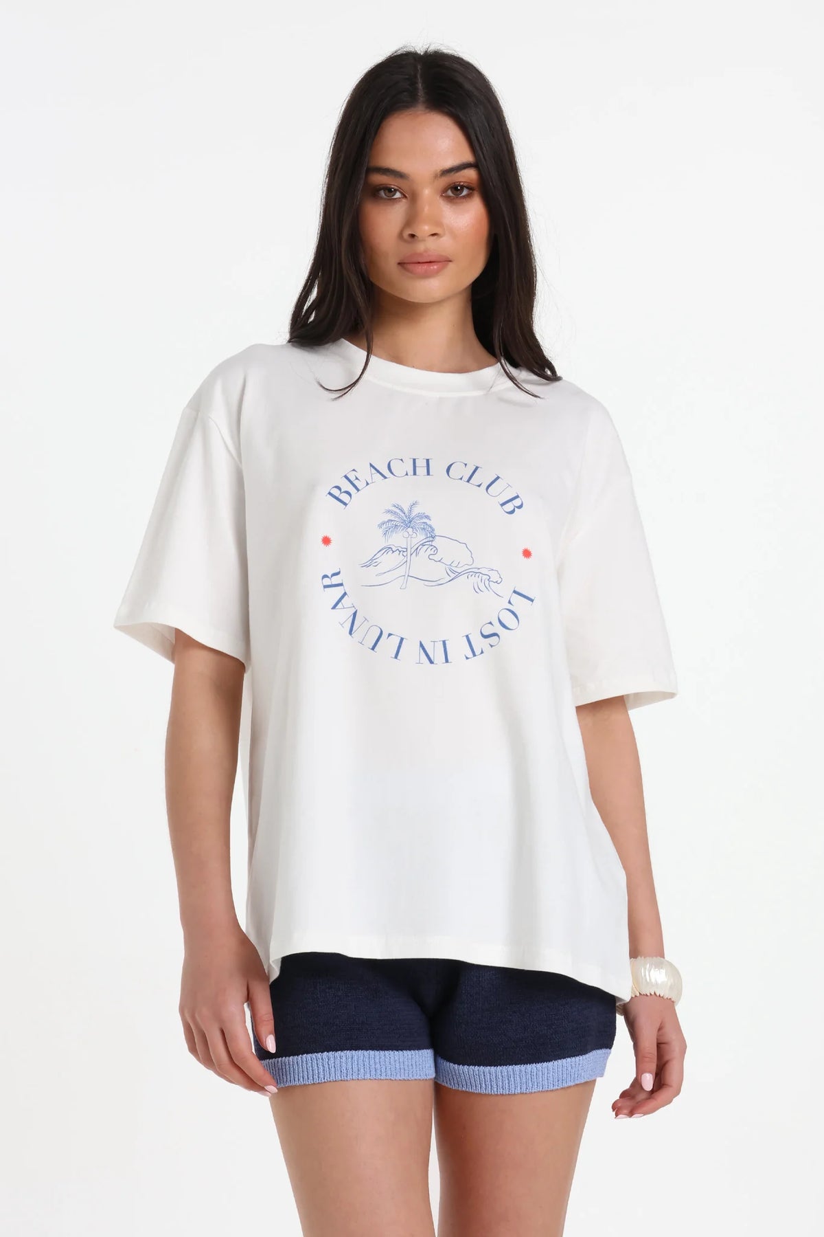 Lost In Lunar Beach Club Tee - White