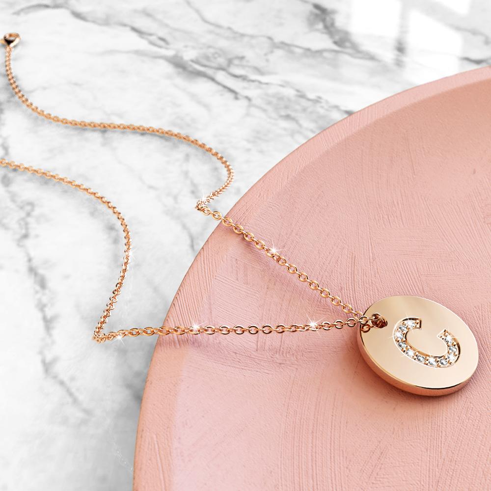 Bullion Gold Initials Fabulous Alphabet Letter Necklace Rose Gold Layered Steel Jewellery