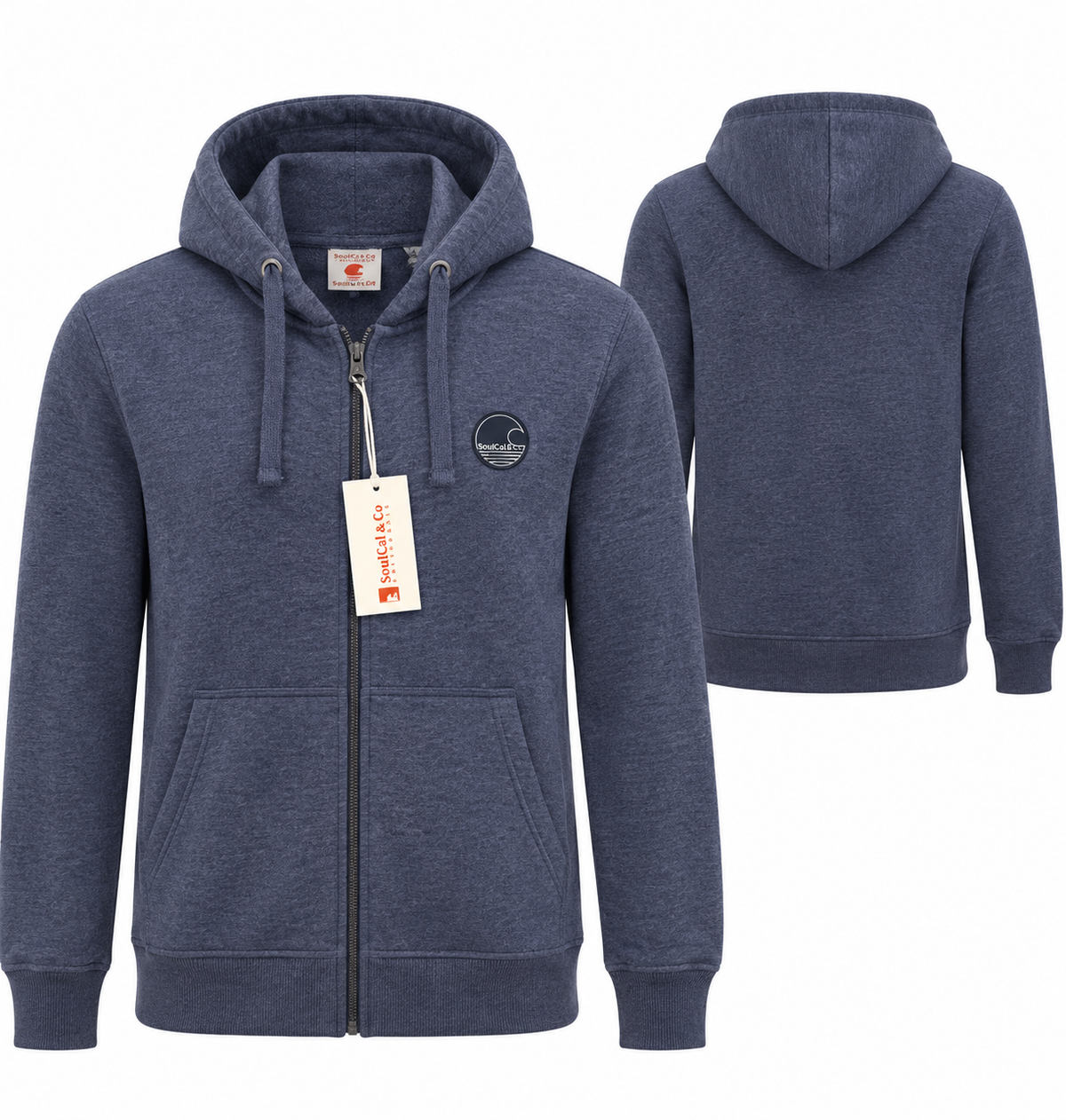 SoulCal Soul Cal Signiture Zip Hoodie - Indigo Marl