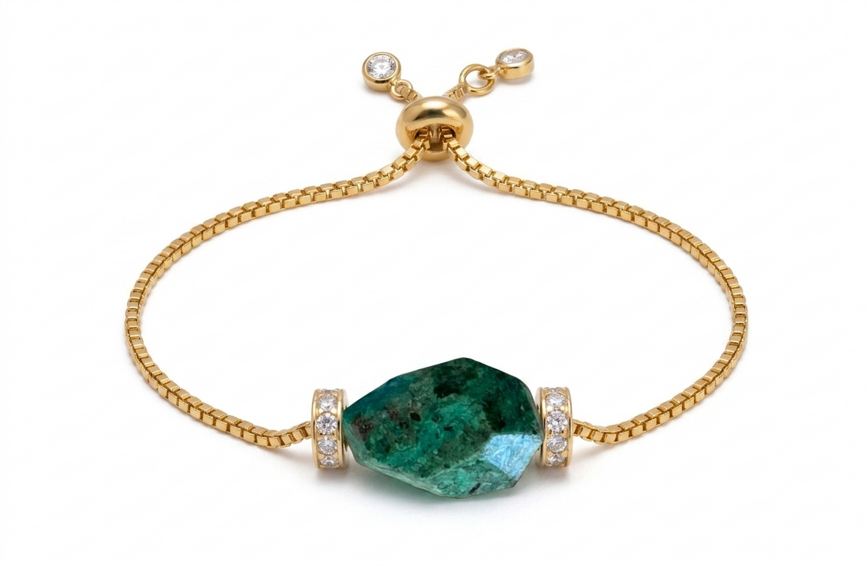 Liv Oliver 18K Gold Turquoise Adjustable Bracelet