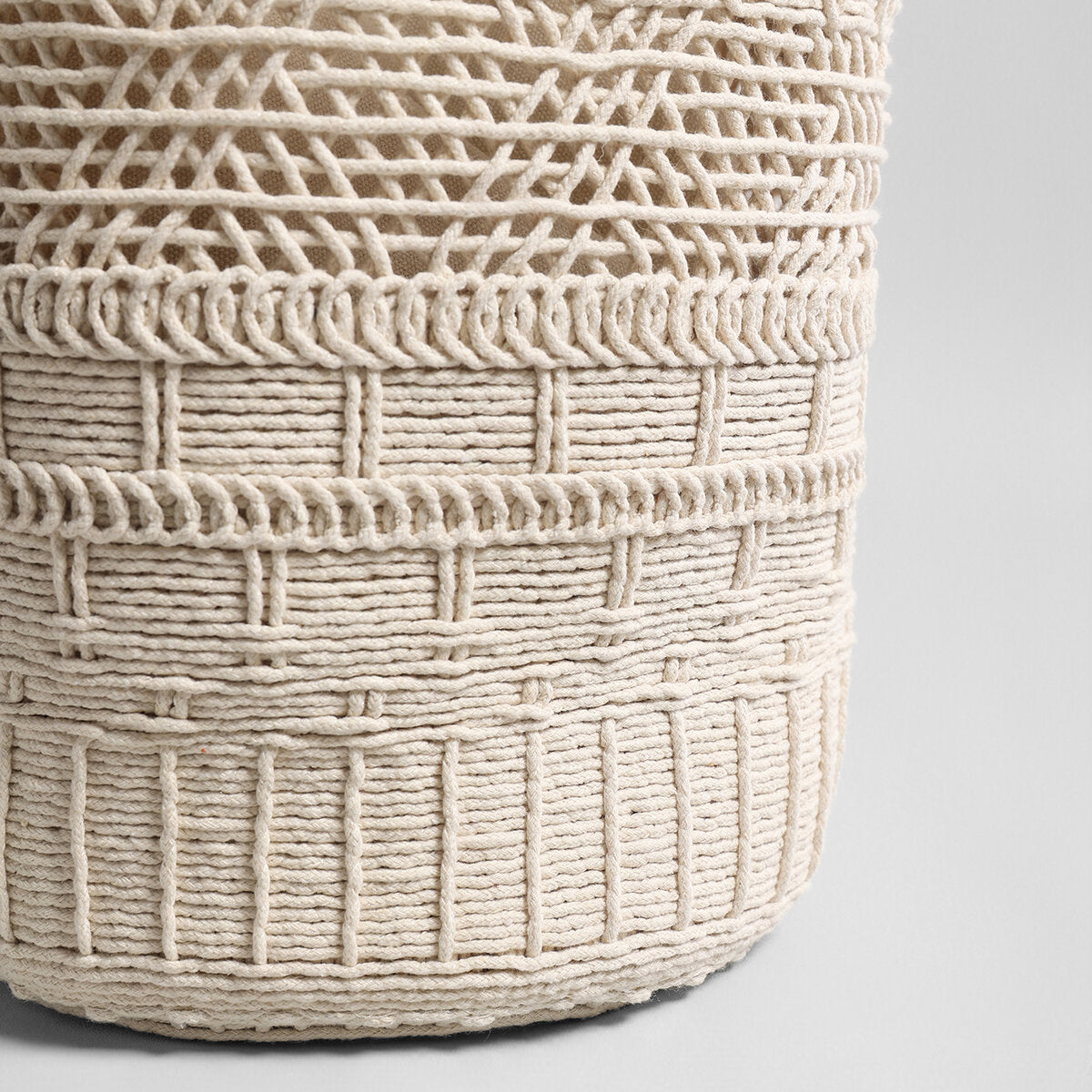 Handwoven Macrame Bucket Bag - Ivory