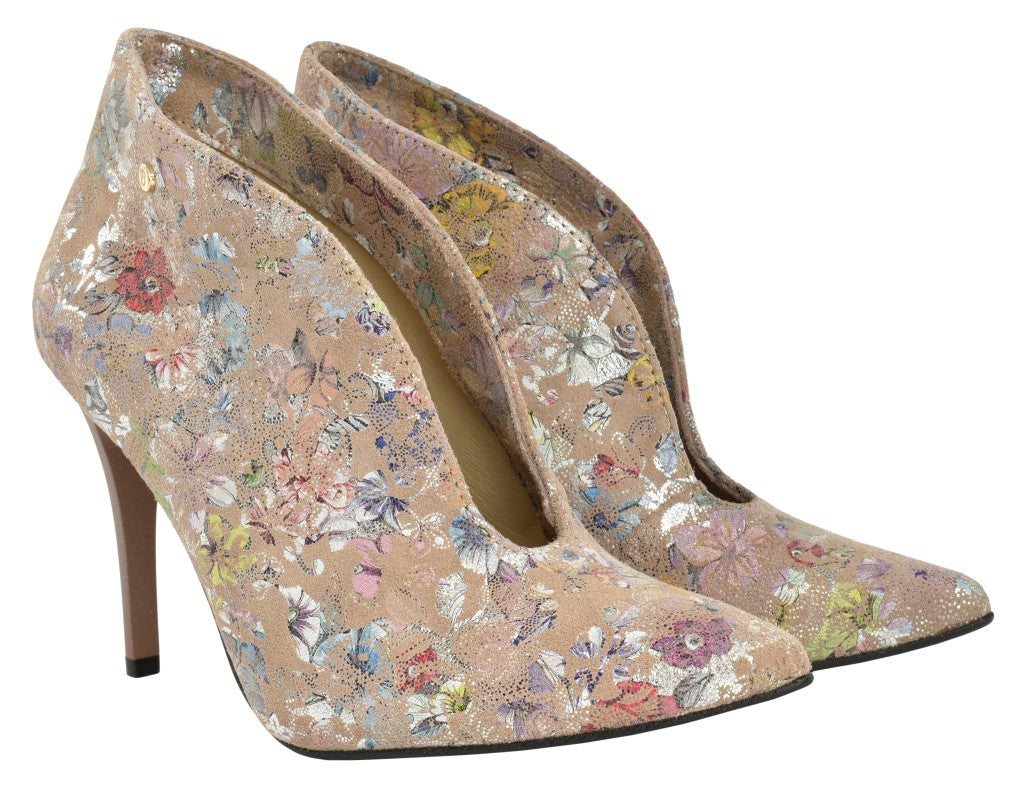 Bosccolo Womens Boots - Flowers On Beige
