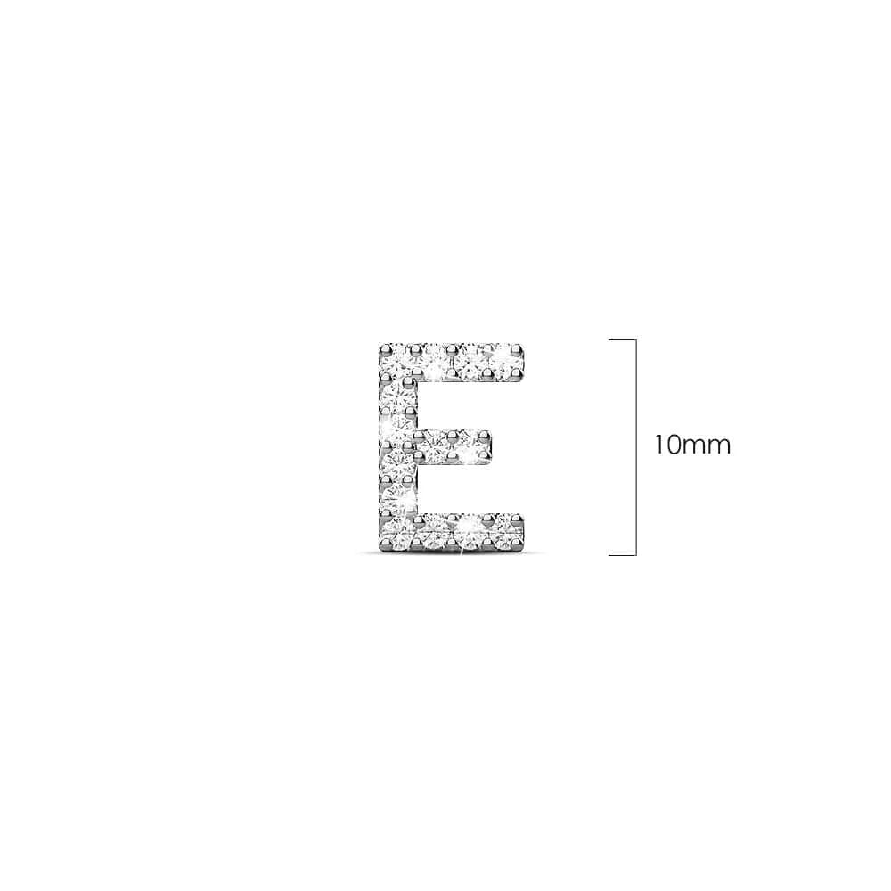 Solid 925 Sterling Silver Glamour Alphabet Letter Earrings