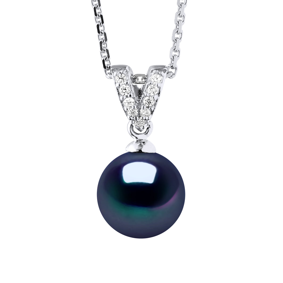 Necklace Prestige Jewelry - Black Tahiti - Length chain offered for free 42 cm