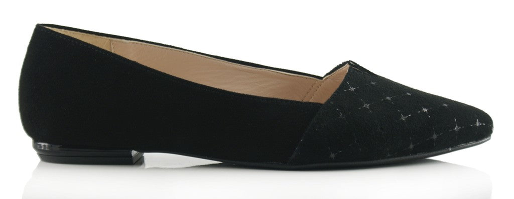 Bosccolo Womens Ballerina - Black Suede