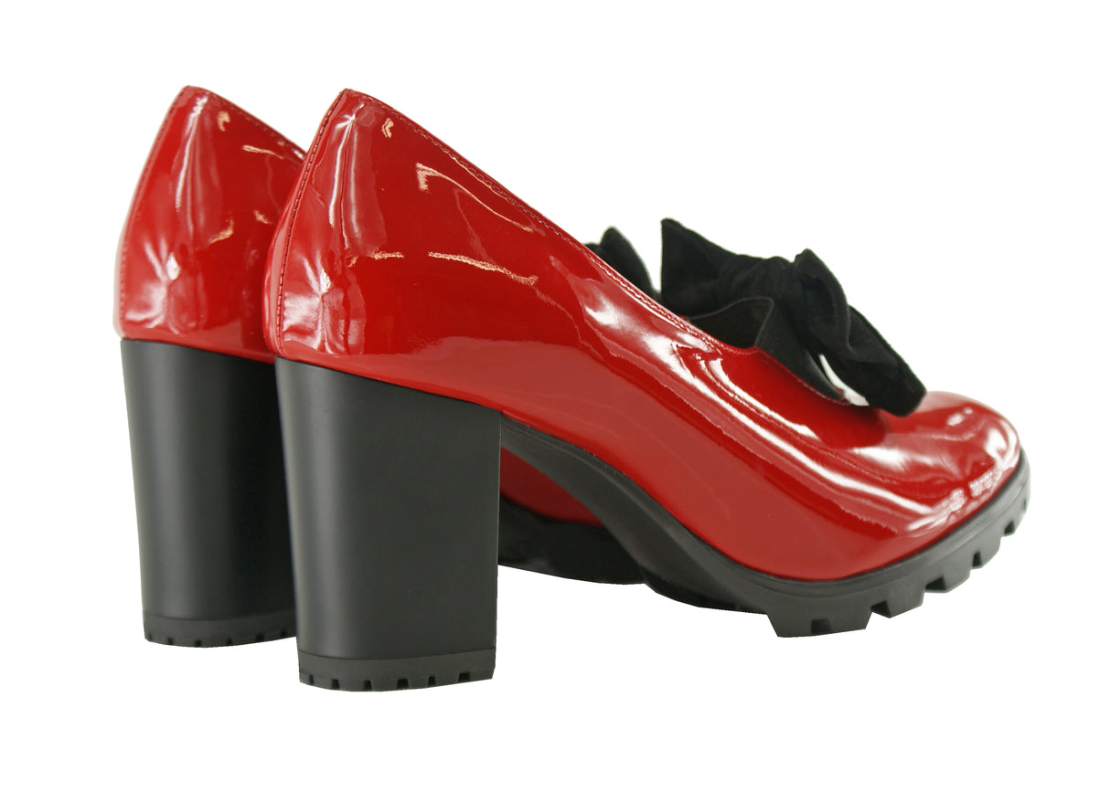 Bosccolo Womens Pumps - Red Lacquered