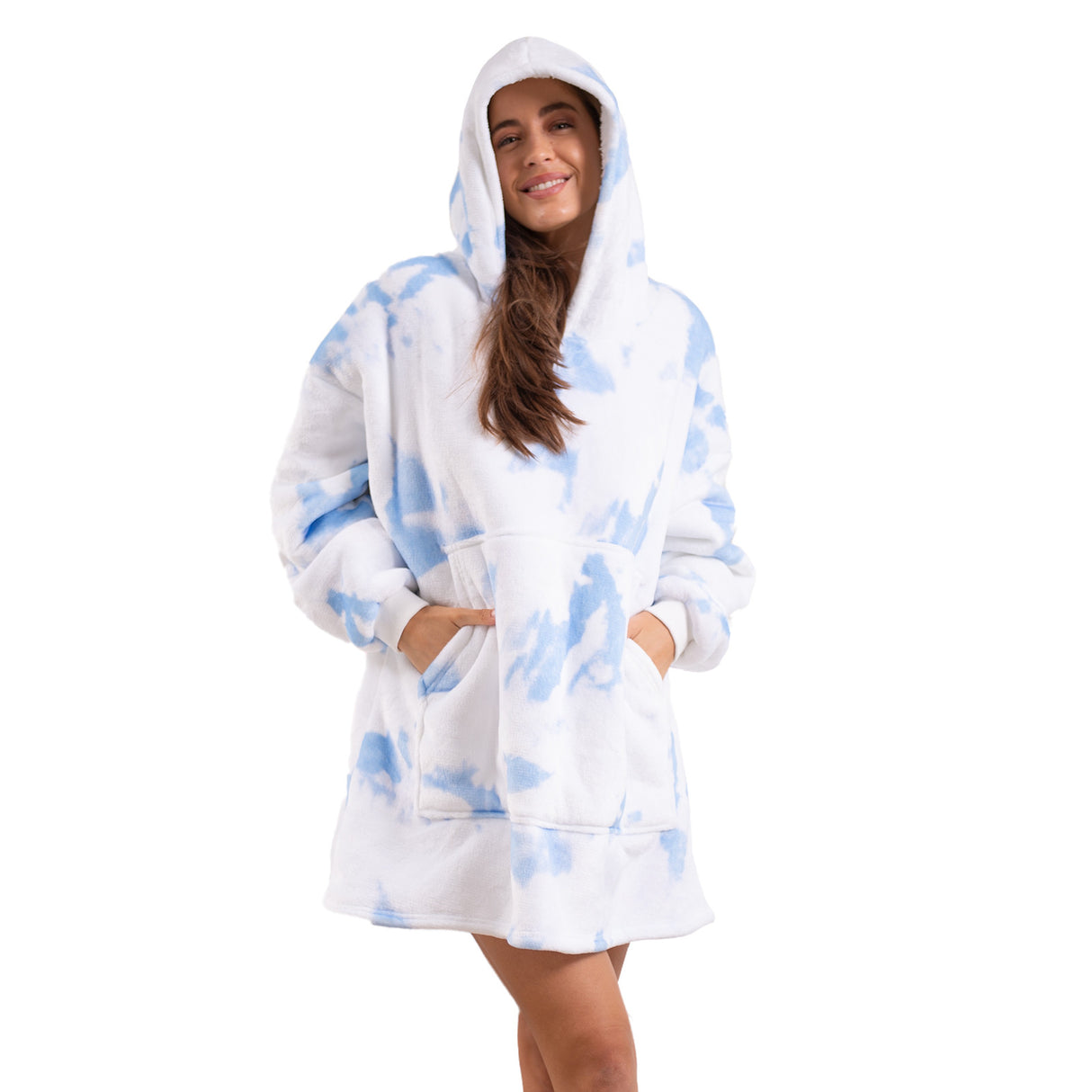 Royal Comfort Snug Hoodie - White Blue