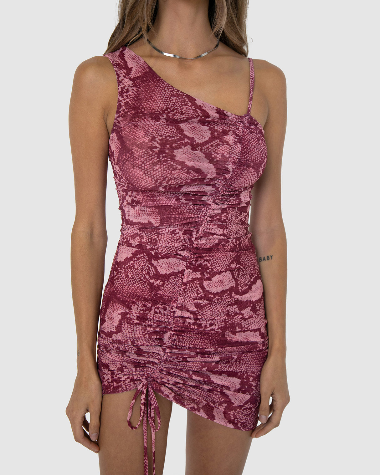 BY.DYLN Vayda Dress - Pink Snake