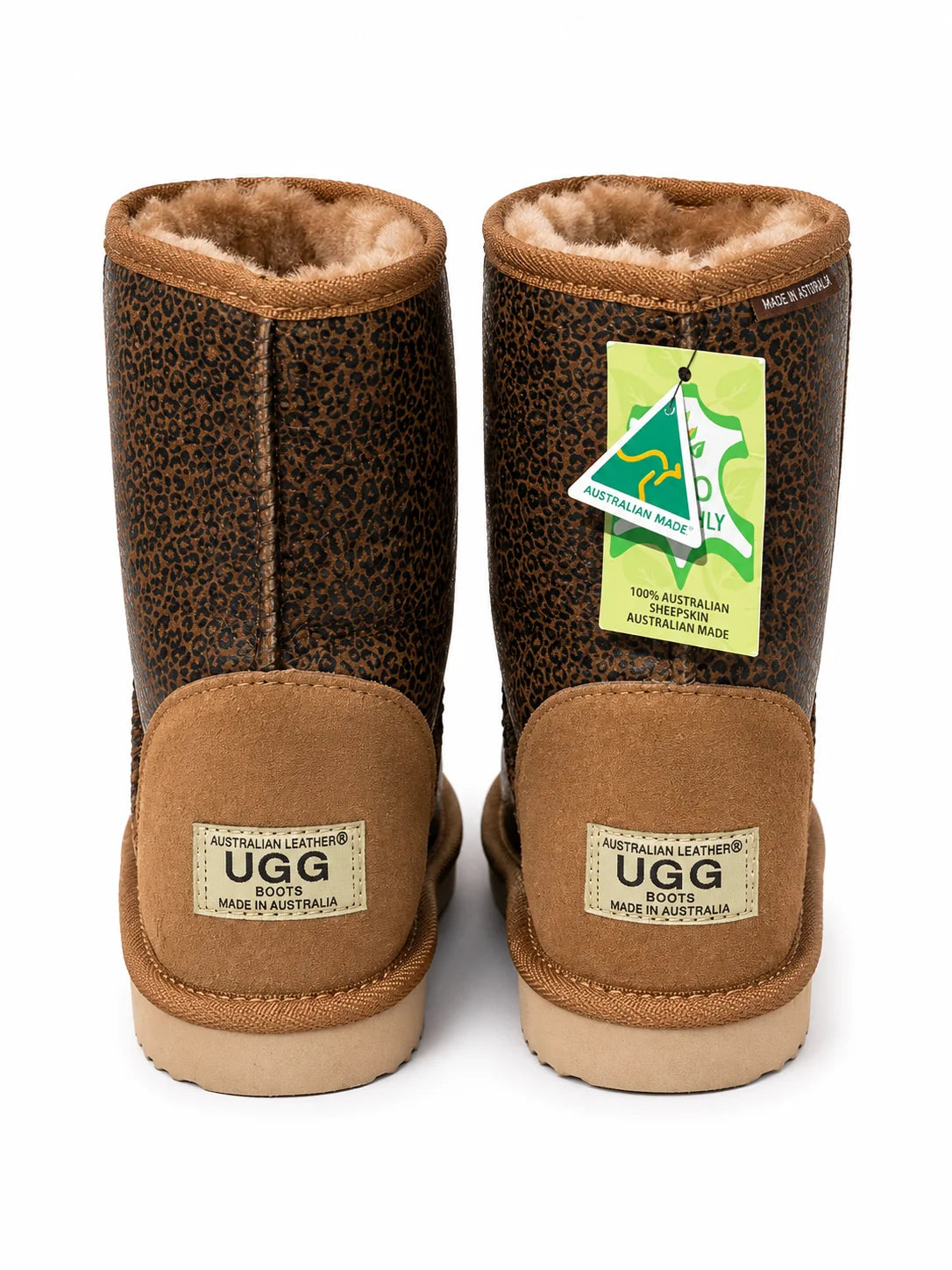 Australian Leather Ugg Classic Short Leopard Full Print - Brown - AU10