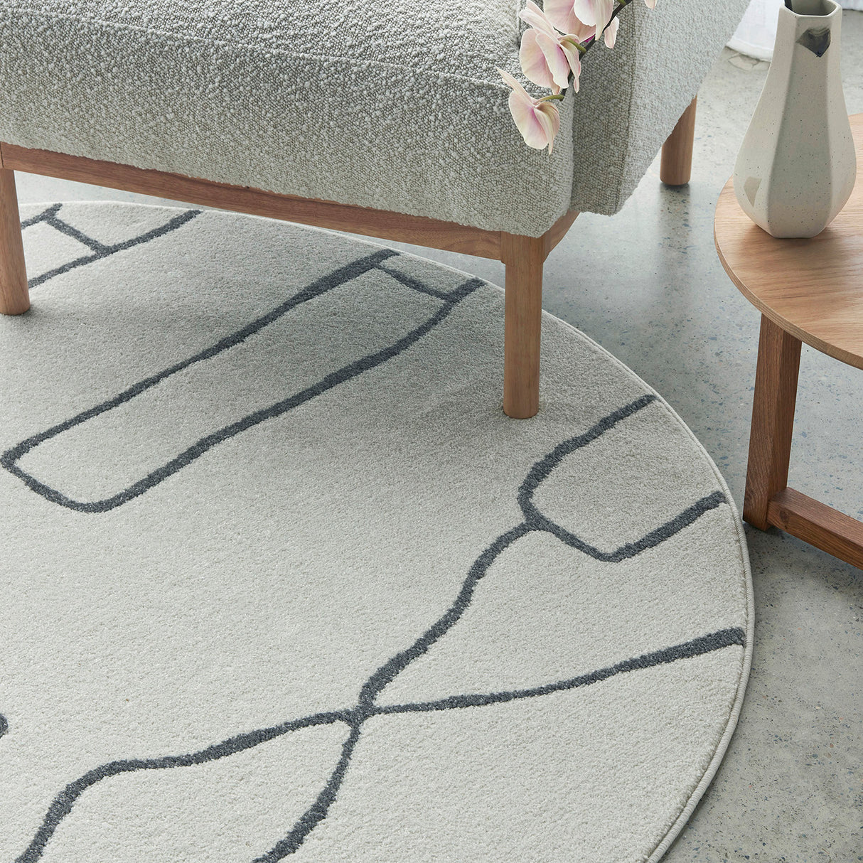 Paradise Amy Grey Round Rug