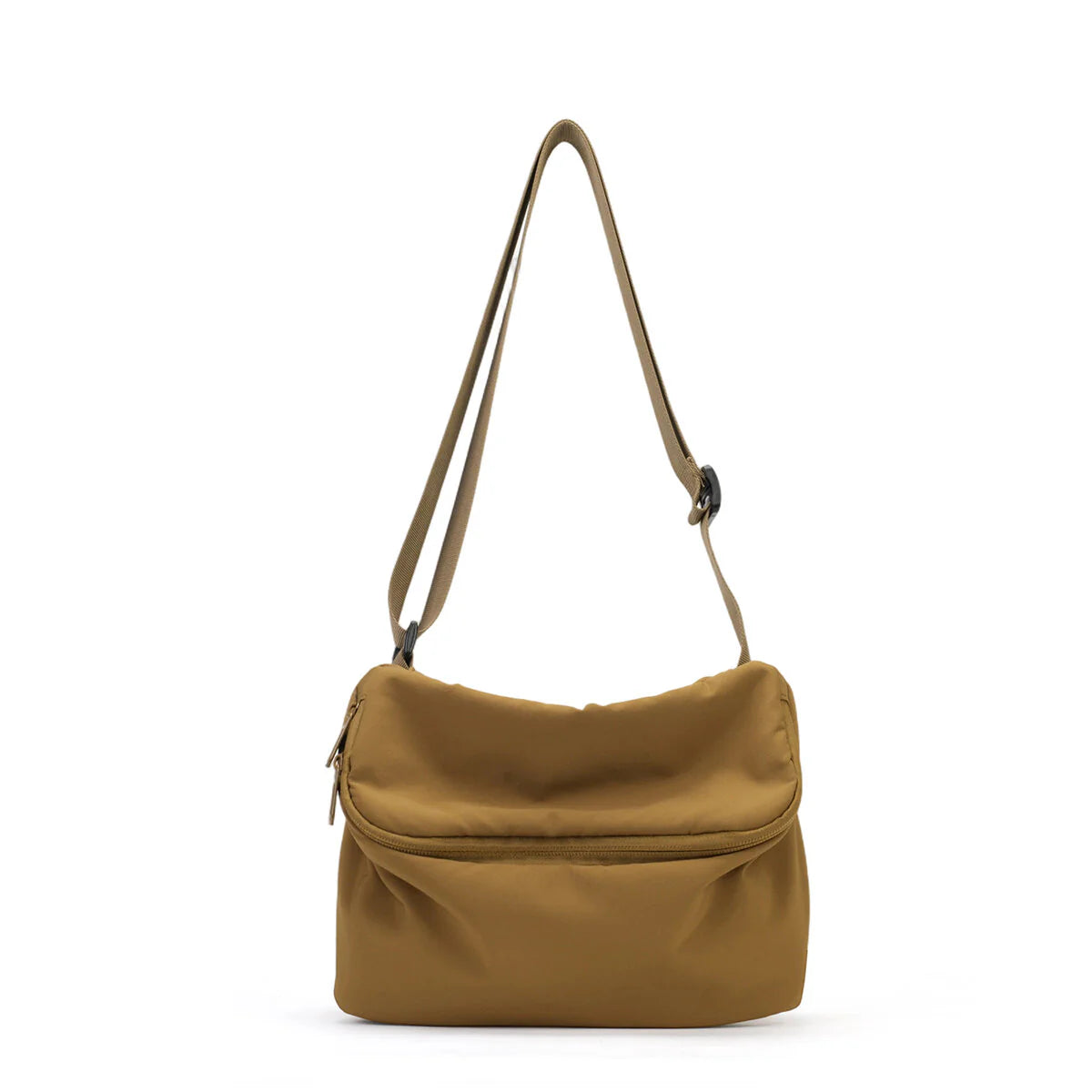 BAMEI Lightweight Recycled Nylon Flap Crossbody Bag - Camel