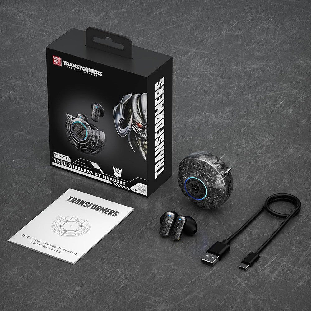 Transformers Wireless Earbud Earphones Bluetooth V5.4 Spacial Surround Sound TF-T31 - Black