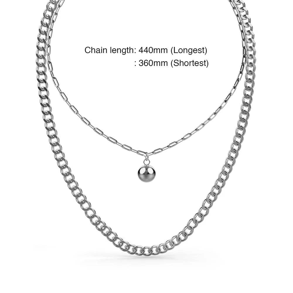 2-Chain Layered Silver Necklace