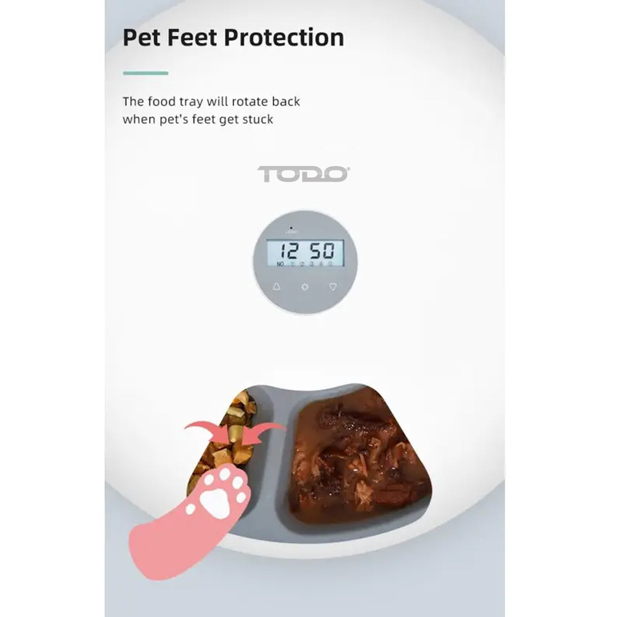 TODO 180ml x6 Meal Digital Lcd Automatic Pet Feeder Dog Cat Food Bowl Timer Pink