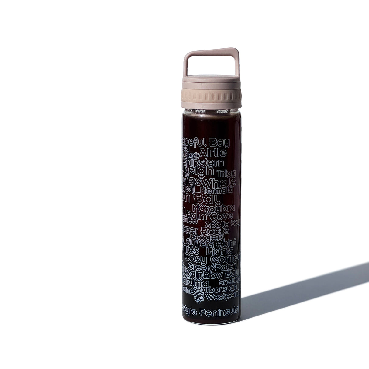Glass is Greener + carry cover - 750 ml - Coffee Cold Brew Bottle - South Golden print