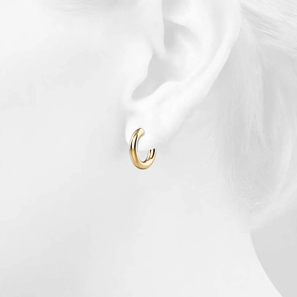 Bullion Gold Creole C-Hoop Gold Layered Earrings