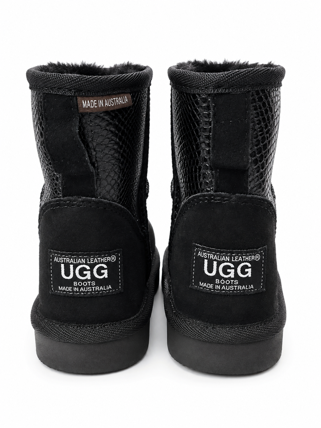 Australian Leather Ugg Classic Mini Snake Skin - Black - AU4