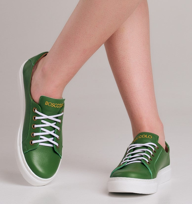 Bosccolo Womens Sneakers - Green/White