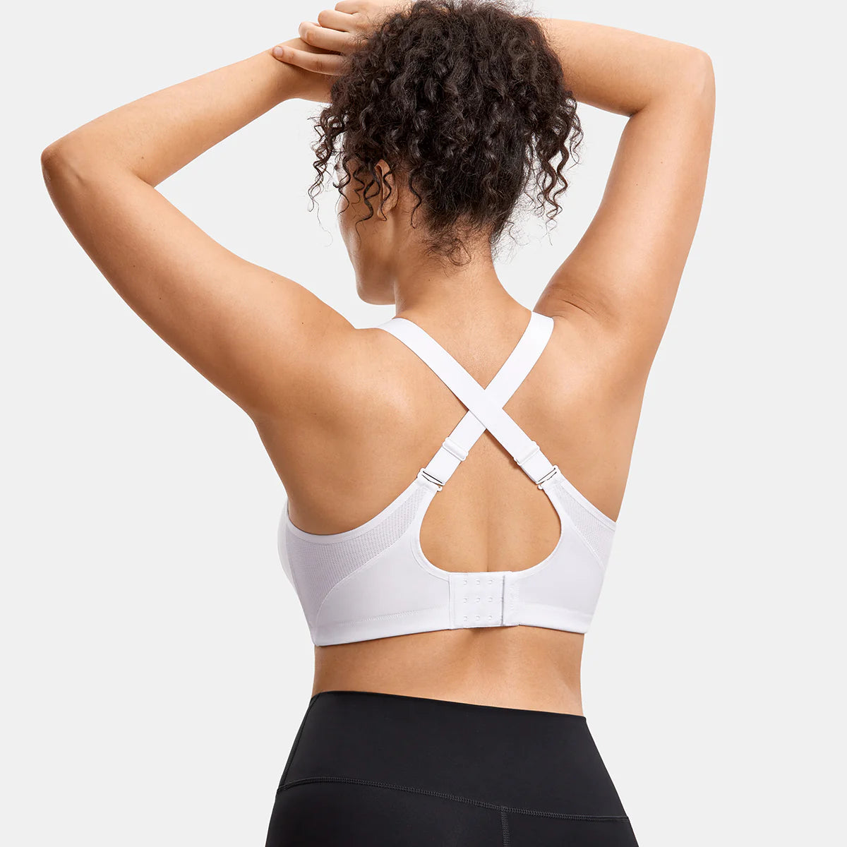 Plus Size High Support Full Coverage Padded Wireless Bra - White