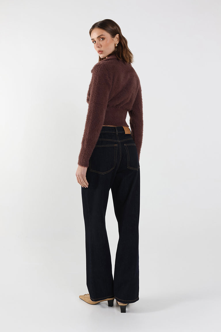 Madison The Label Lucy Knit Cardigan - Cacao