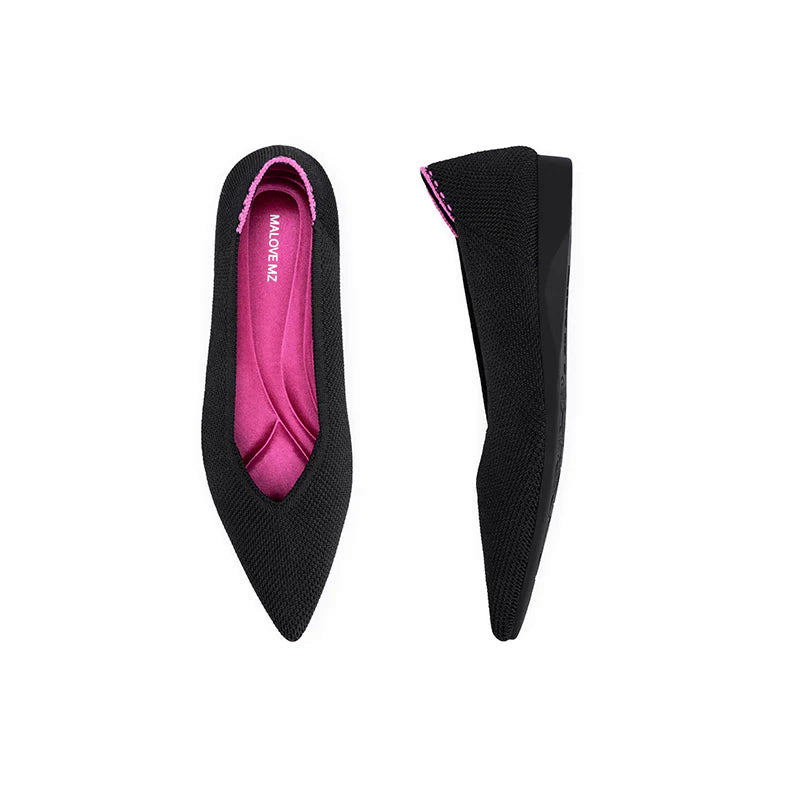 Charlotte Casual Pointed Toe Commuter Flats - Black
