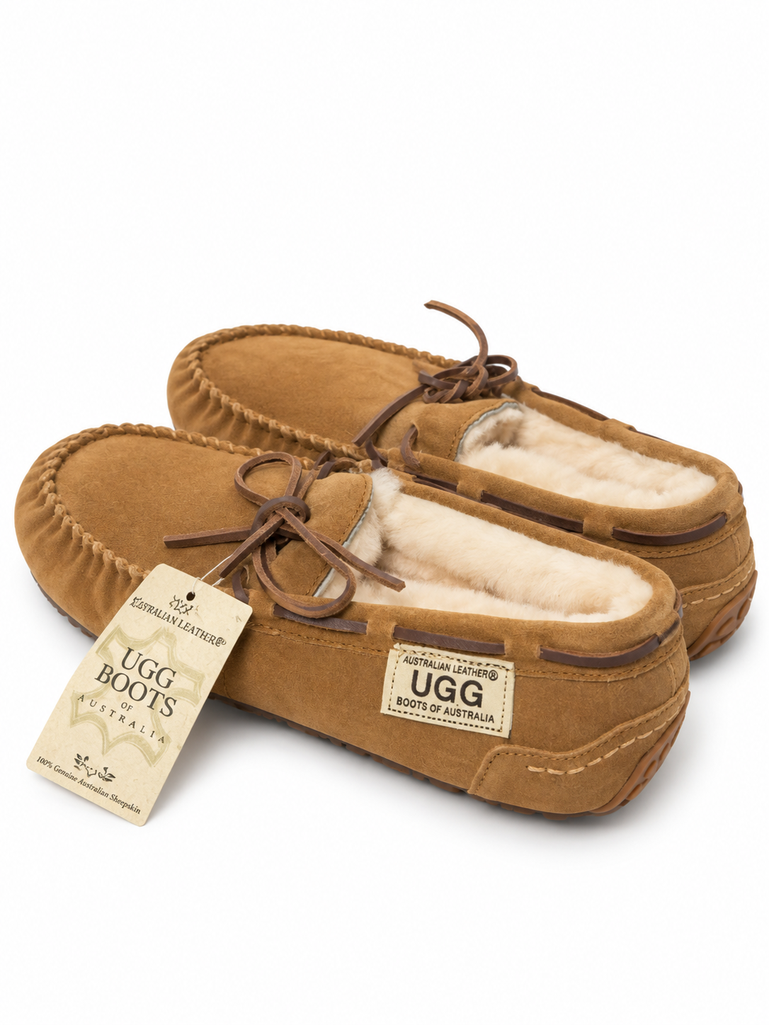 Australian Leather Ugg Moccasin - Chestnut - AU12