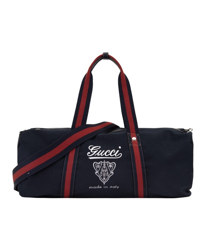 Gucci Travel Canvas Duffle Bag - Dark Blue