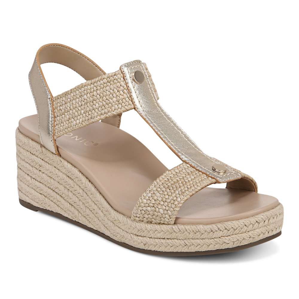Vionic Calera Wedge - Gold Leather