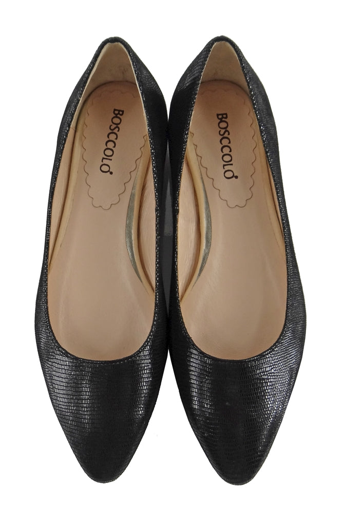 Bosccolo Womens Ballerina Viper - Black