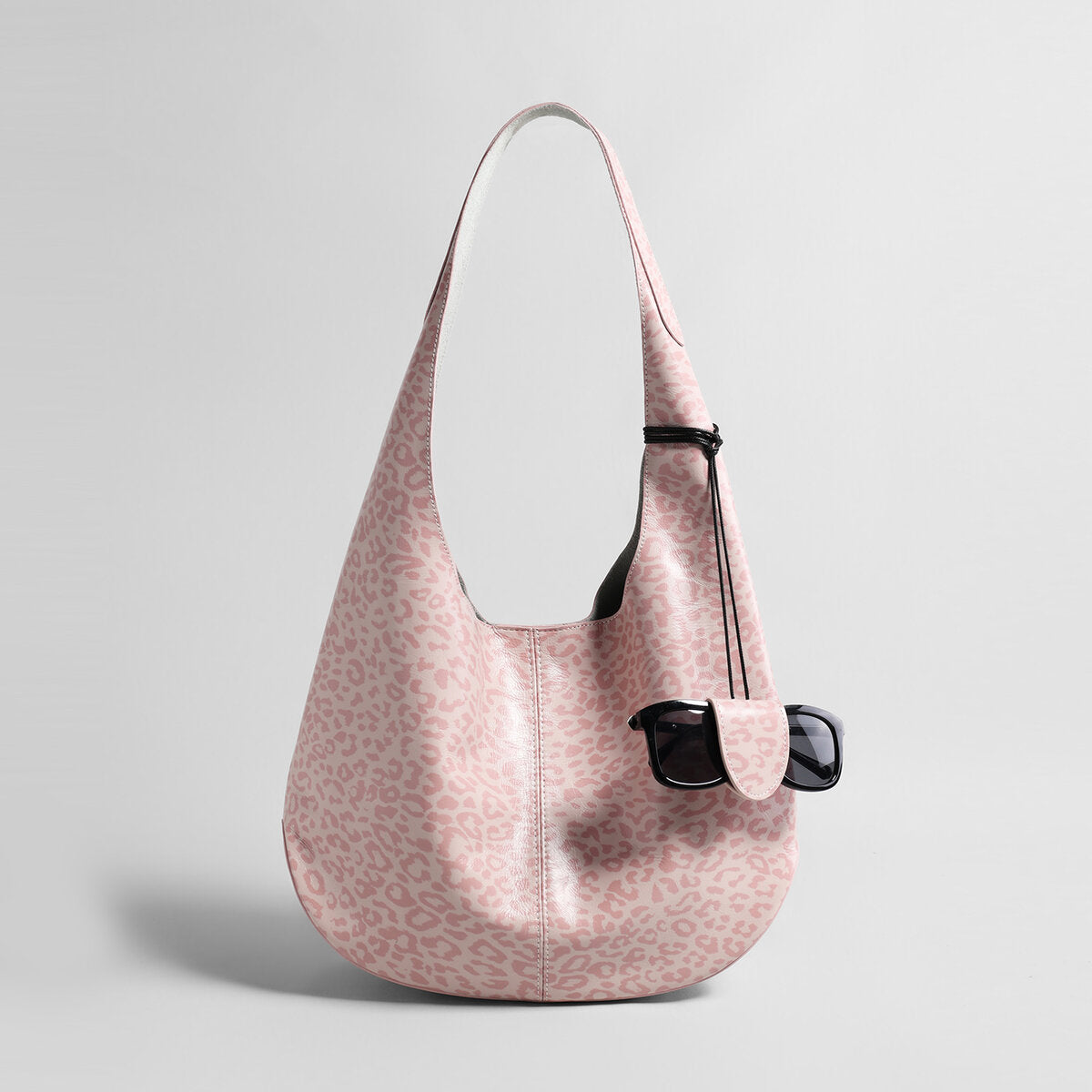 Leopard Print Soft Hobo Bag - Pink