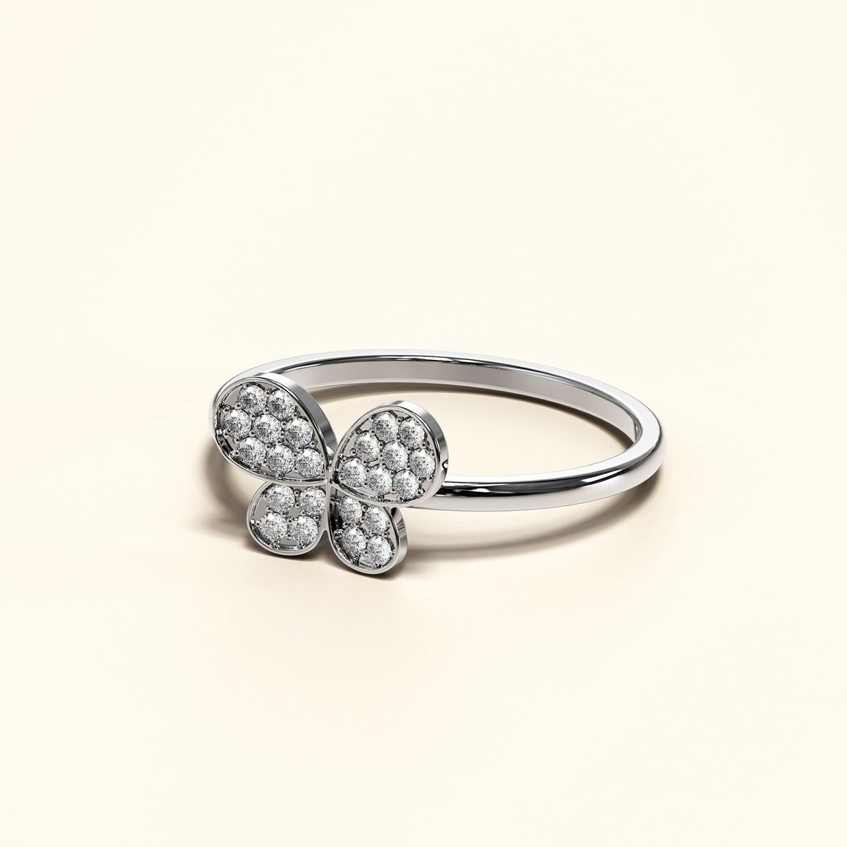 Bullion Gold Butterfly CZ Ring