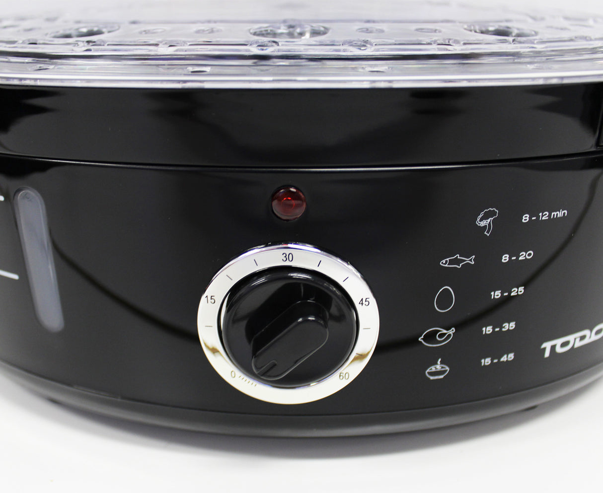 TODO 9L Steam Cooker Steamer 3 Tray 800W Power Dial Timer Healthy Stackable