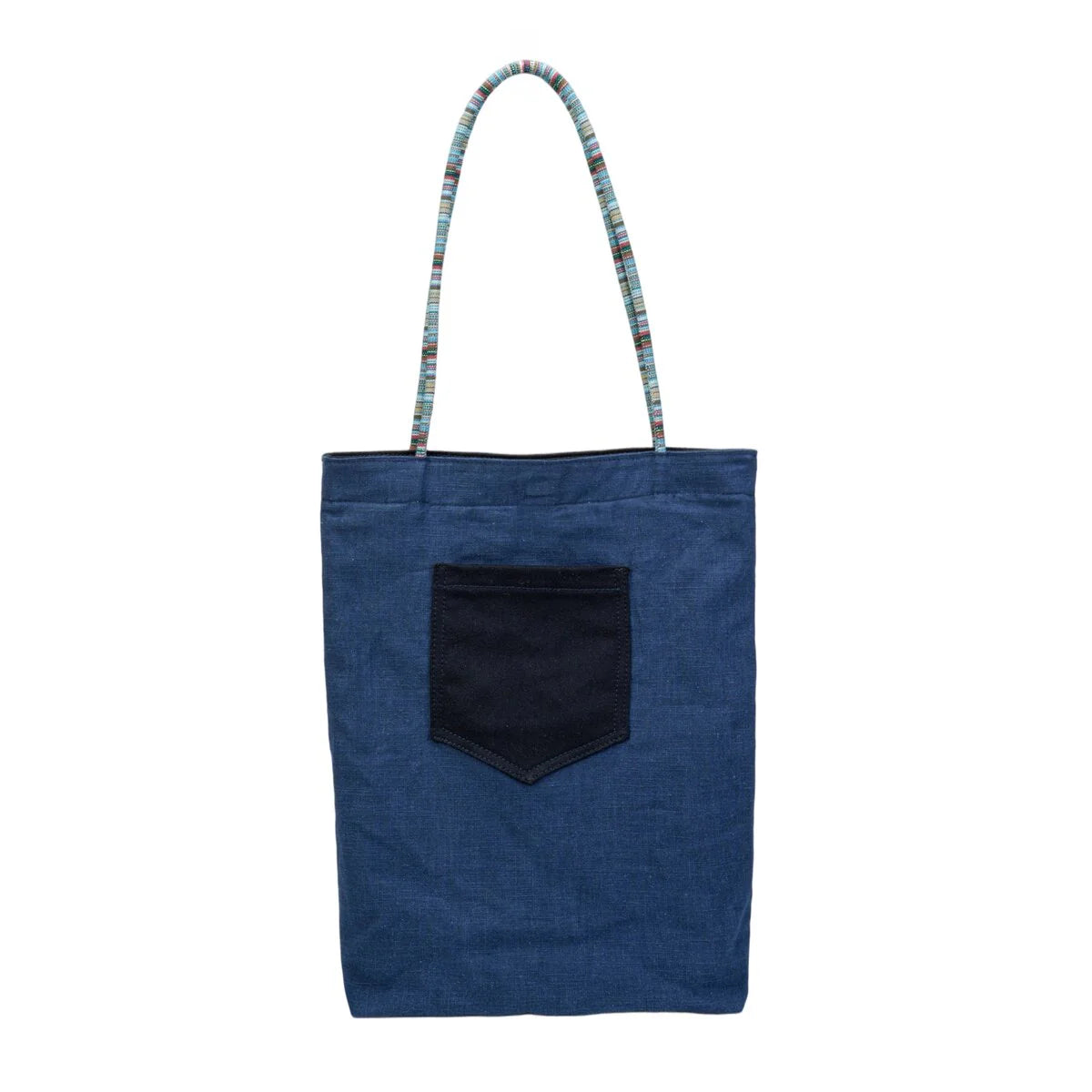 BAMEI Reversible Ramie Linen Tote Bag - Navy