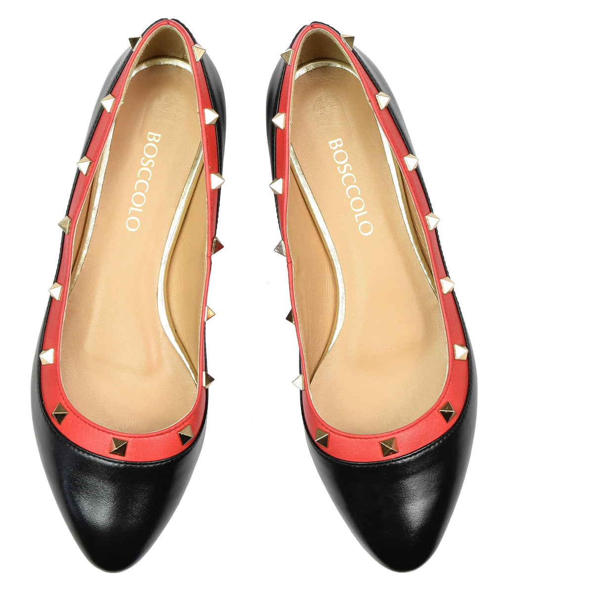 Bosccolo Womens Ballerina - Black / Coral