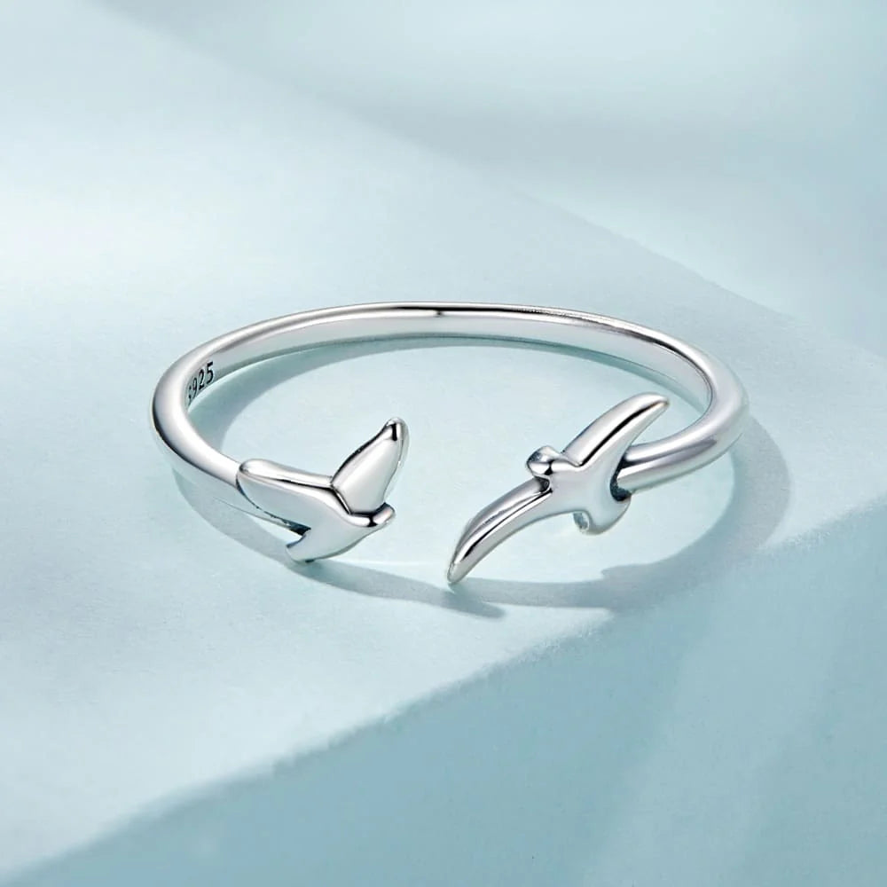 Adjustable Solid 925 Sterling Silver On The Blue Sky Ring
