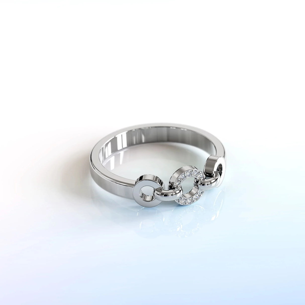 Krystal Couture Orbit of Trinity Ring Embellished with SWAROVSKI Crystals in White Gold
