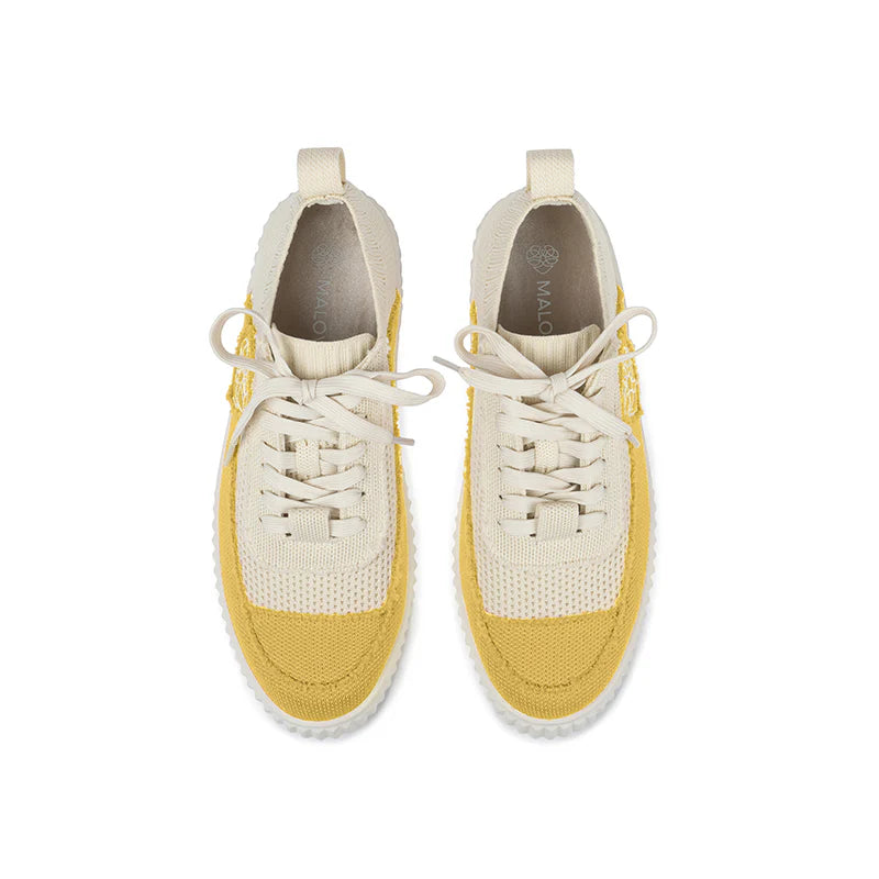 Chunky Platform Knit Sneakers - Yellow