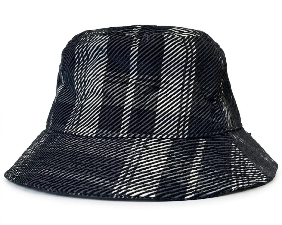 Cherry Red Corduroy Bucket - Black/White