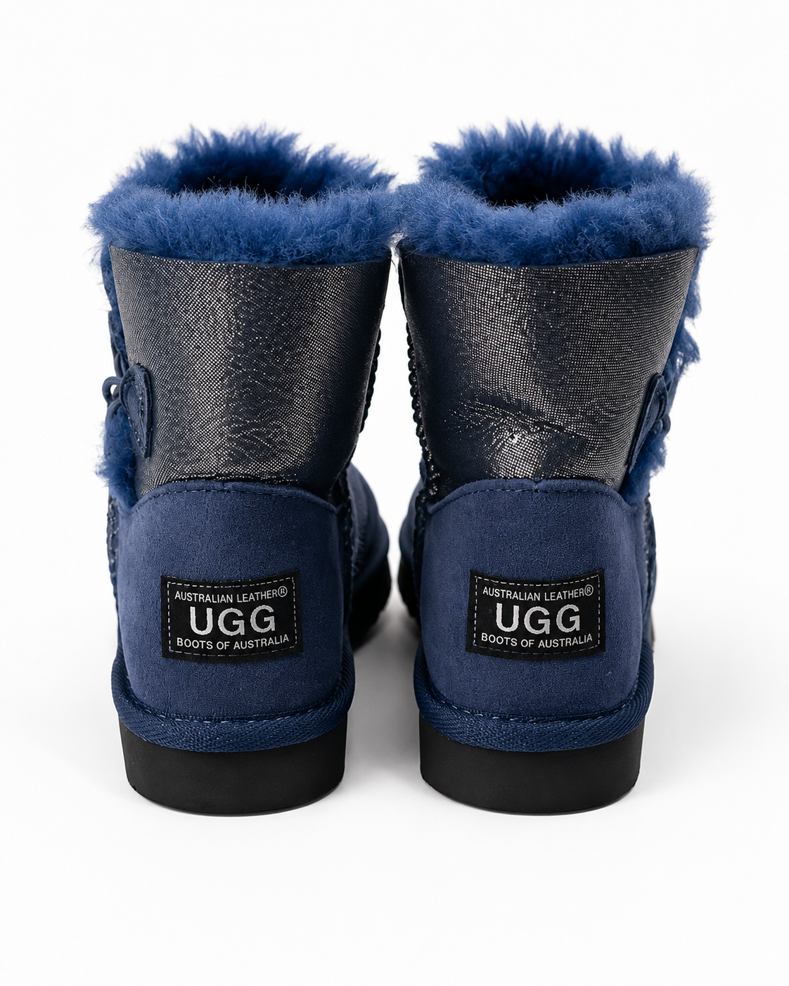 Australian Leather Ugg 1Button Sheepskin Glitter - Navy - AU5