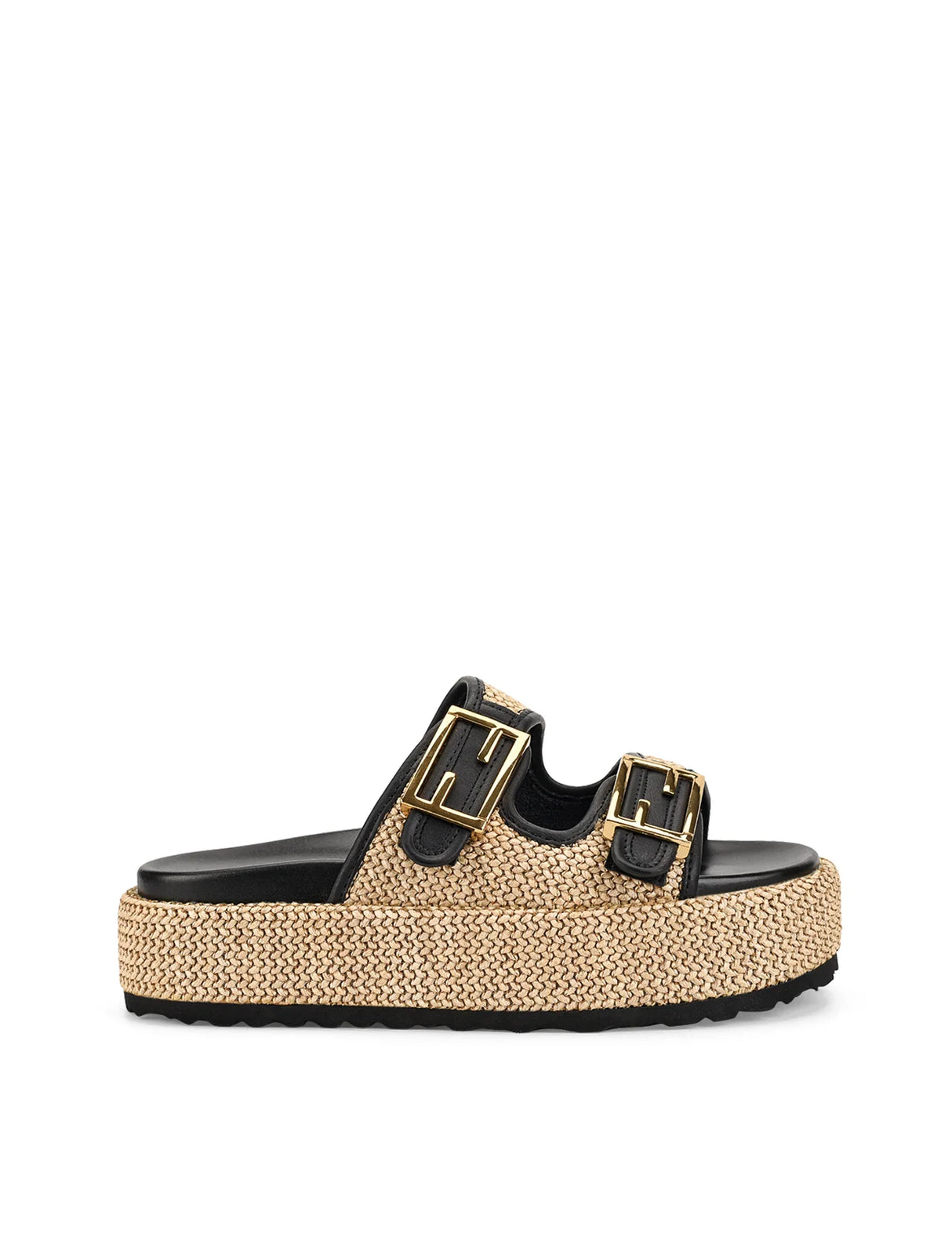 Siren Woven Platforms - Natural Weave/Black