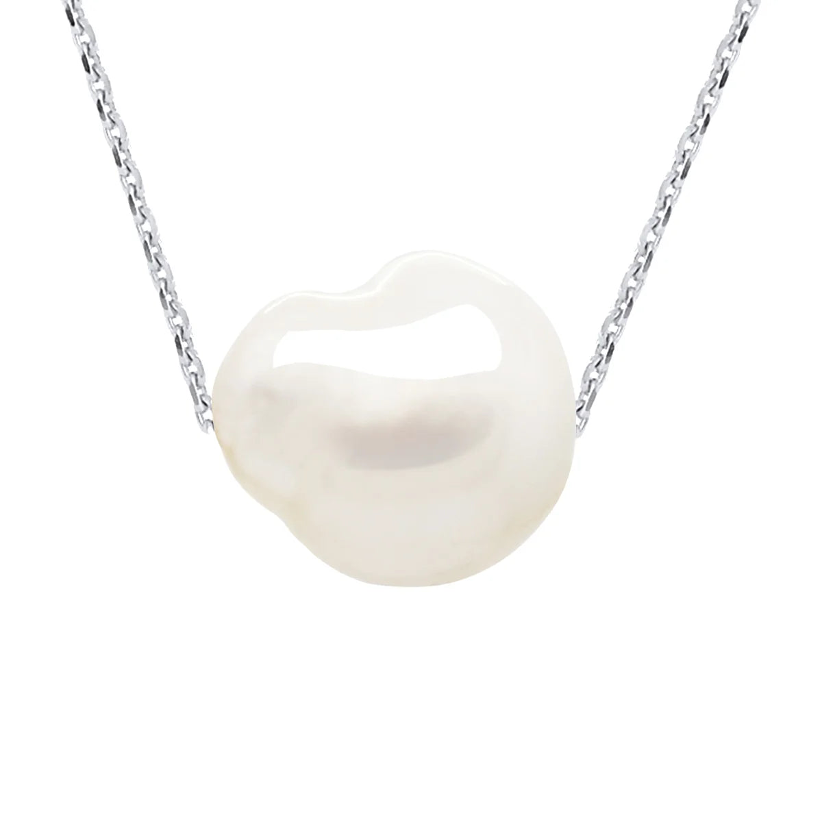 Necklace Baroque Baroque Freshwater Pearl White White Gold