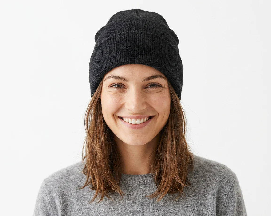 Cherry Red Marle Beanie - Black