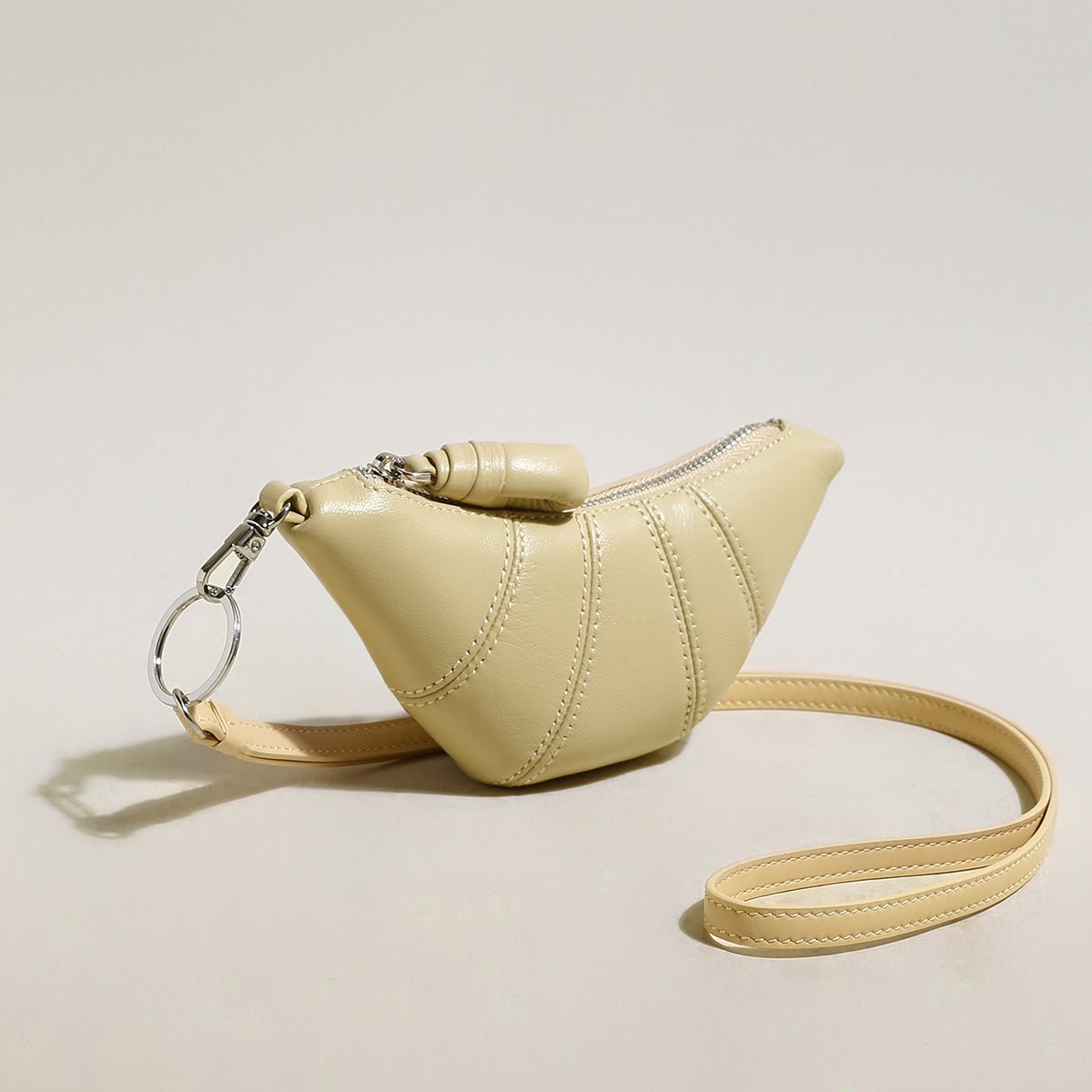 Croissant Mini Pouch Bag Charm - Yellow