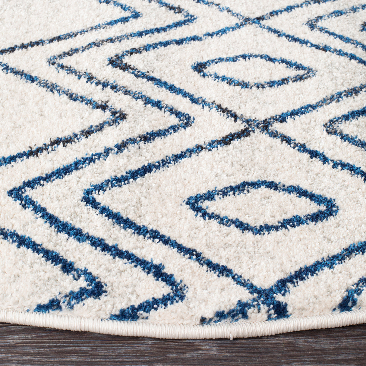 Oasis 453 White Blue Round Rug