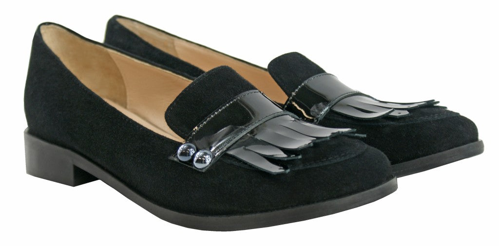 Bosccolo Womens Moccasin - Black Suede