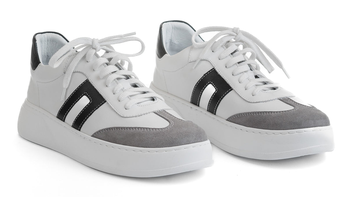 Bosccolo Womens Sneakers - White/Black/Grey