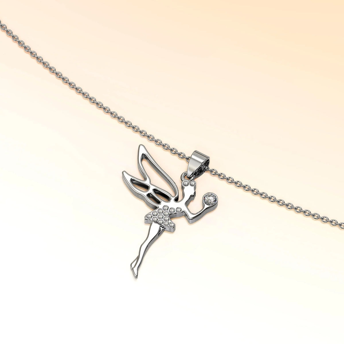 Boxed Tinkerbell Necklace and Earrings Set Embellished with SWAROVSKI® Crystals