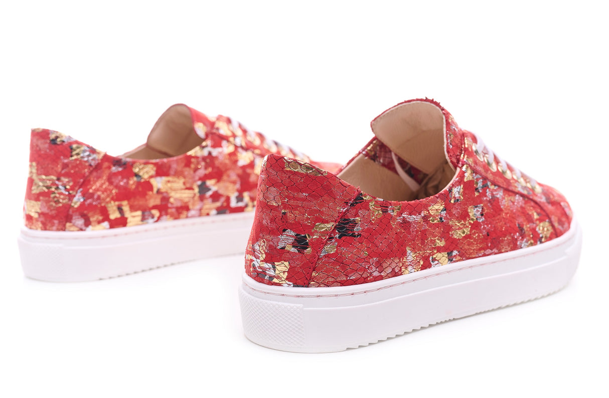 Bosccolo Womens Sneakers - Red/Gold